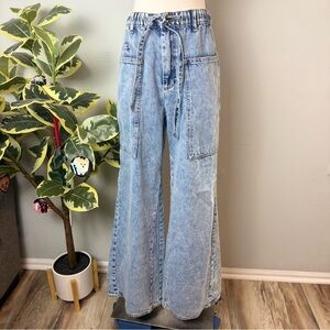🆕 BALTIC BORN Light Blue Skyler Drawstring Wide Leg Jeans ~ Medium